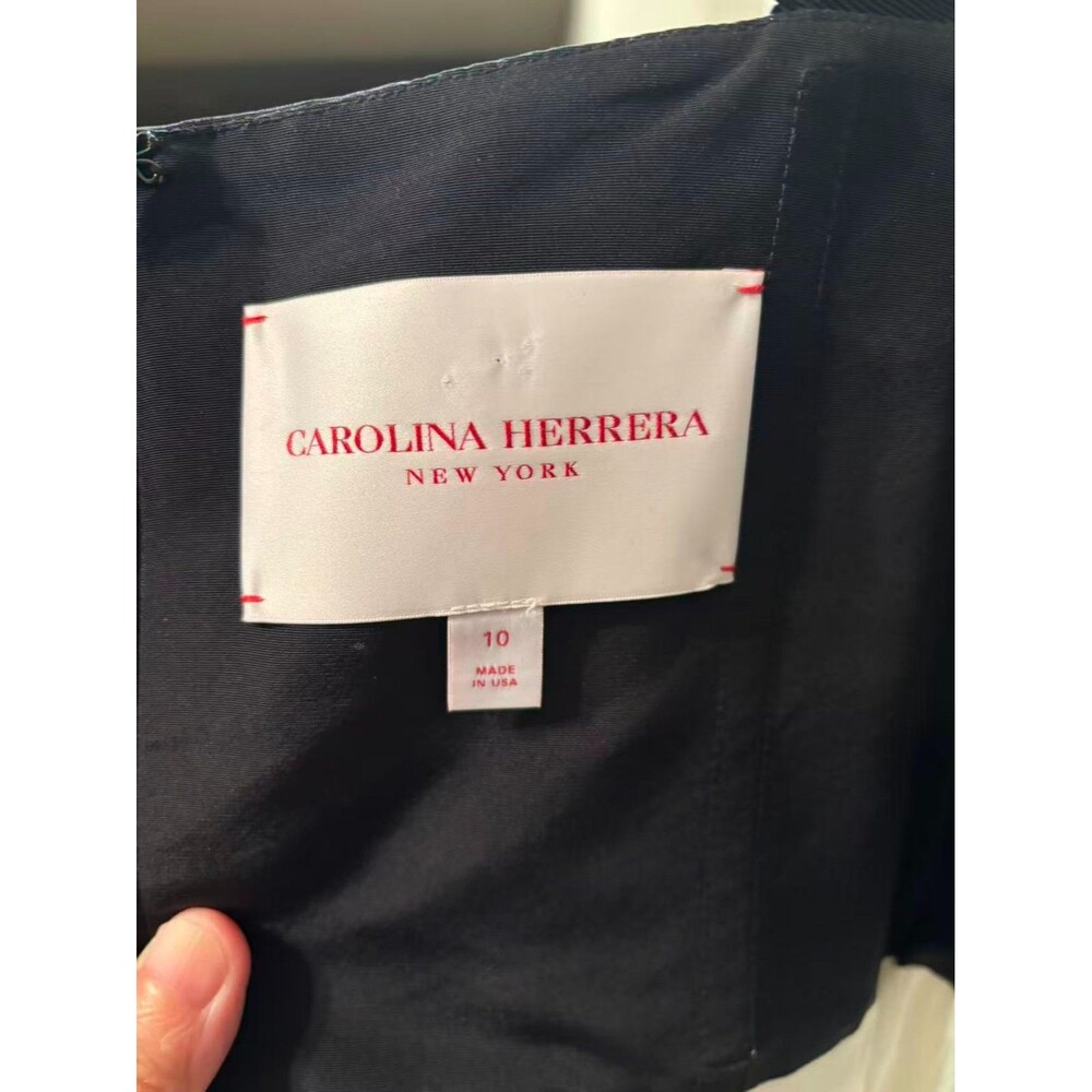 NWOT Carolina Herrera Cotton Floral Tea-Length Dress Sz 10 - Picture 11 of 16